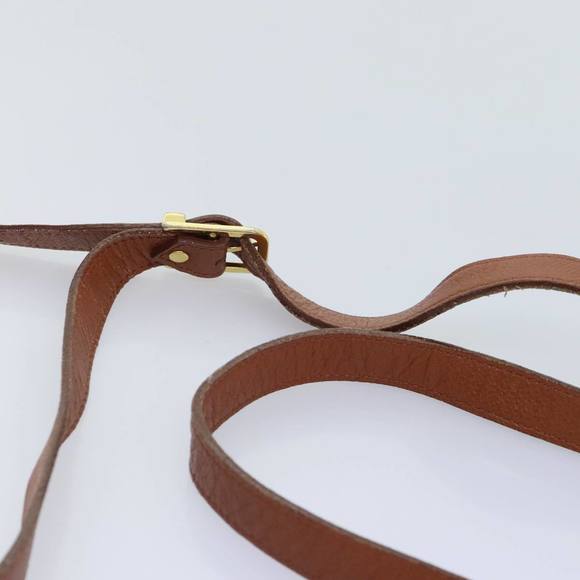 SAINT LAURENT Shoulder Bag Leather Brown Gold Auth 93349 - Picture 8 of 16